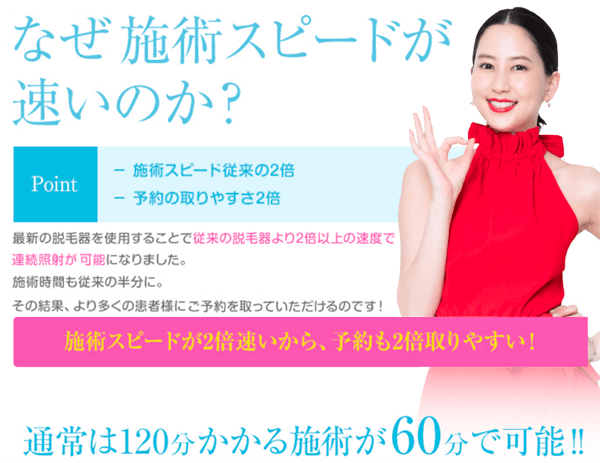 施術スピード2倍